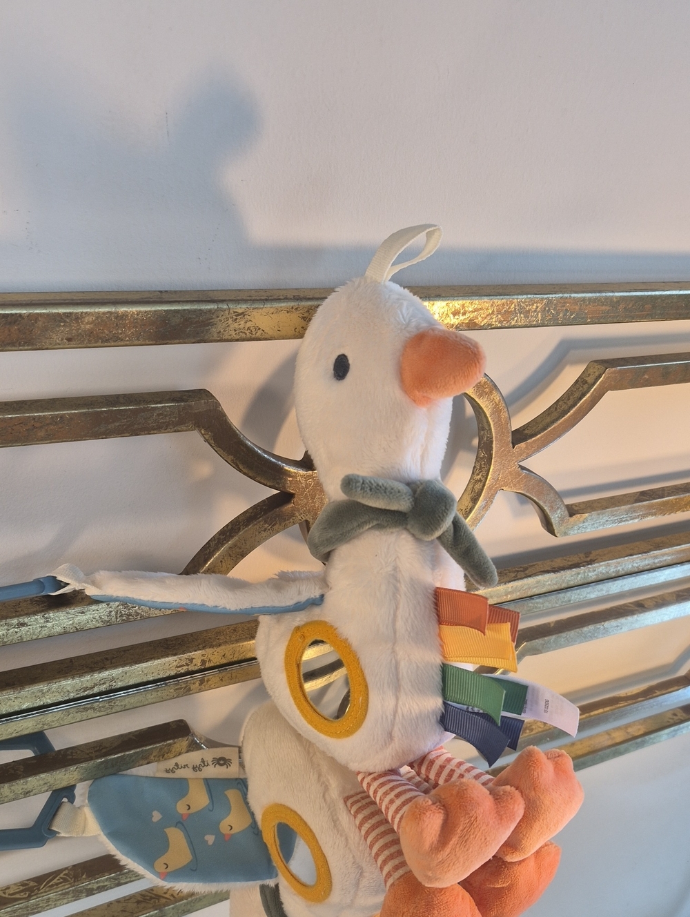 Itzy Ritzy Bitzy Traveler Goose Friend, 12", White Multi.